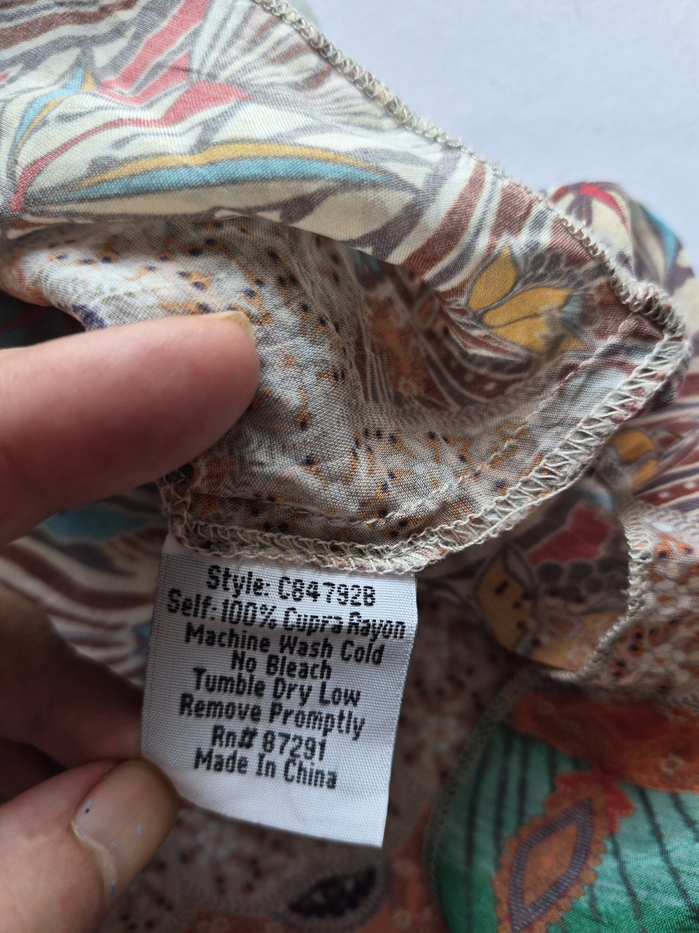 Johnny Was Boho Floral Multi-Color Long Sleeve Tunic Top Size XS - Picture 10 of 11